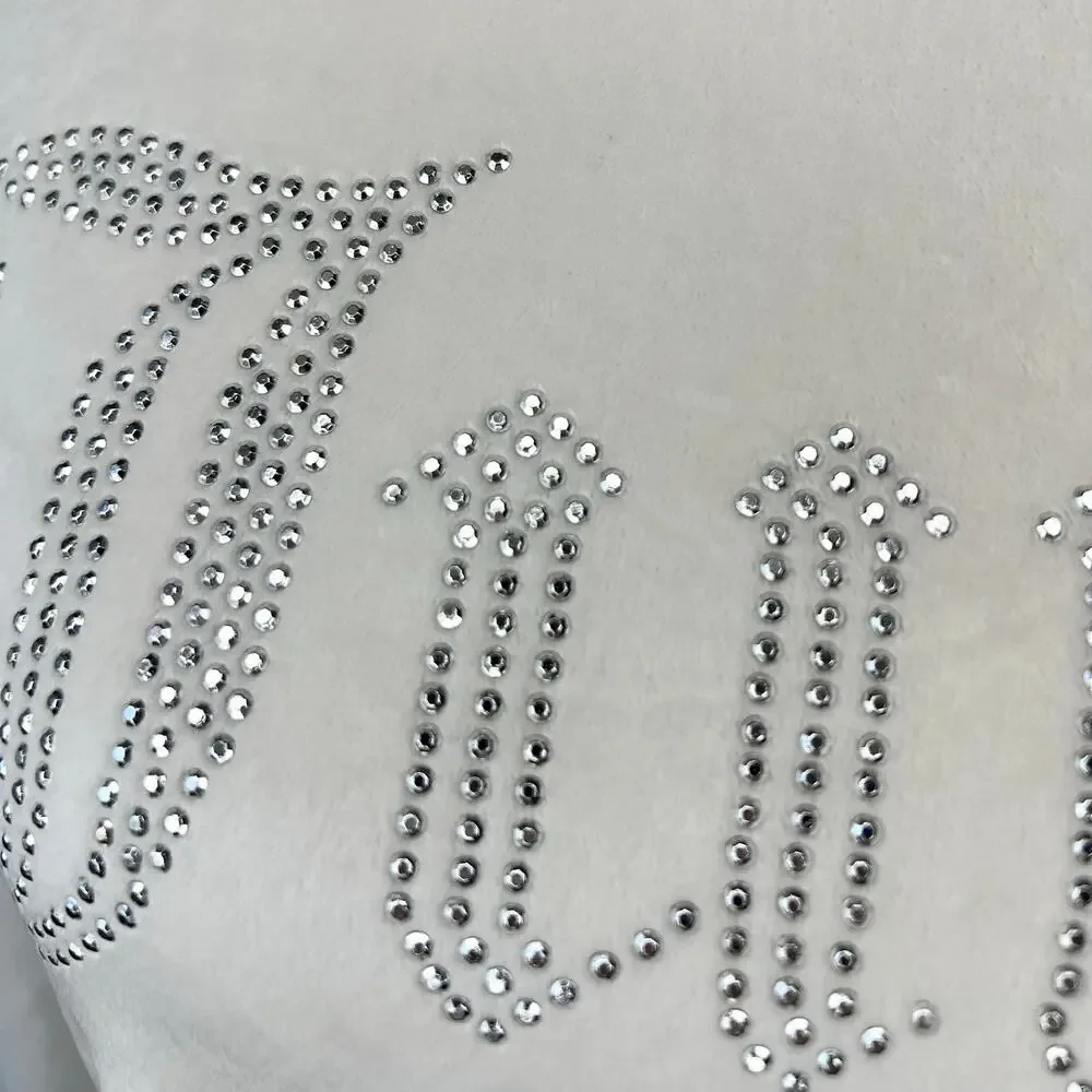 Juicy couture ivory cropped hoodie Y2K lightweight Athliesure velour size large - Picture 7 of 8